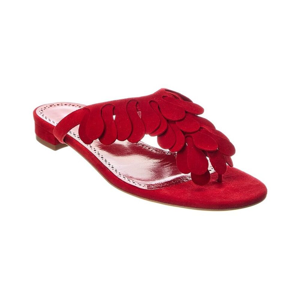 Manolo Blahnik Tamako Suede Sandal, Red